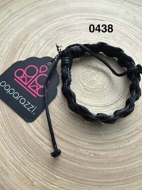 Paparazzi Don't WEAVE Me Hanging Black Urban Braided Bracelet